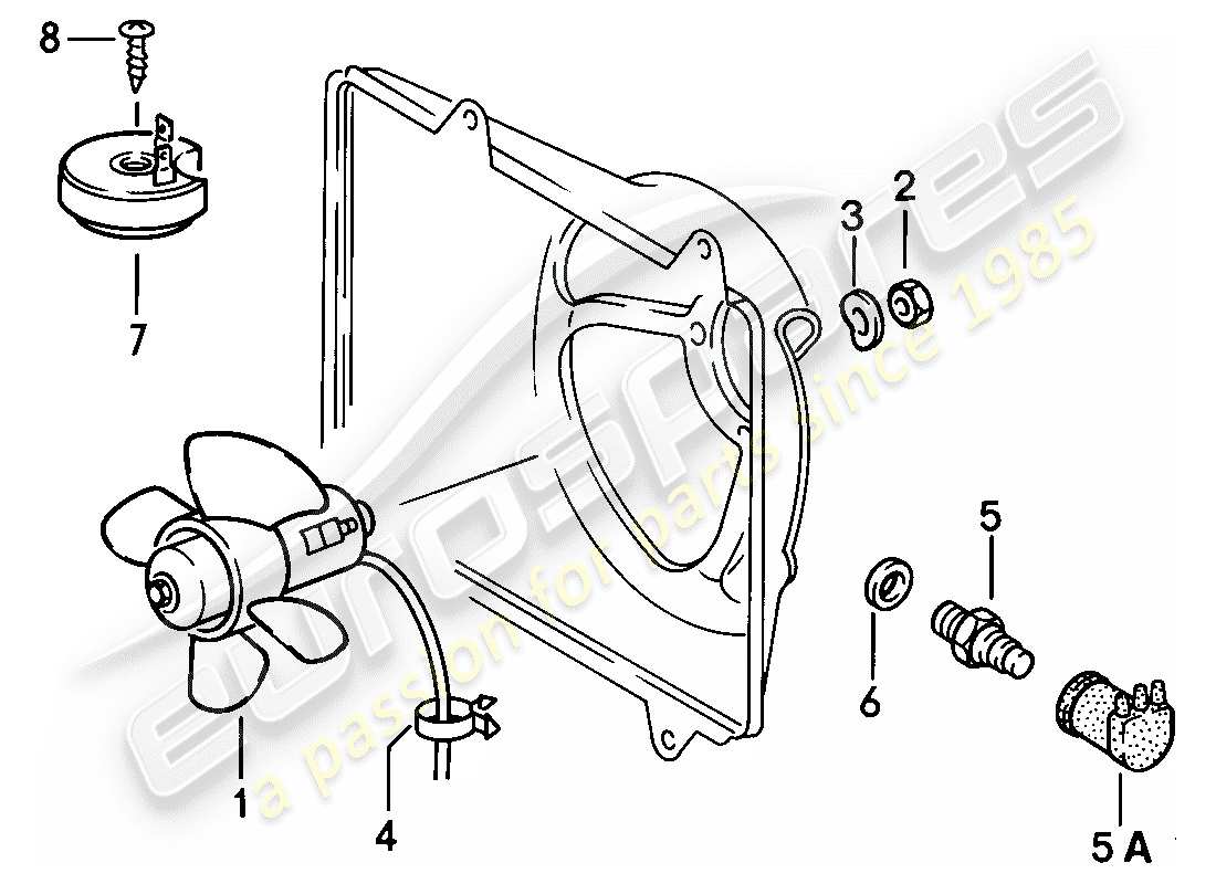 porsche 1977 (924) electric fan part diagram