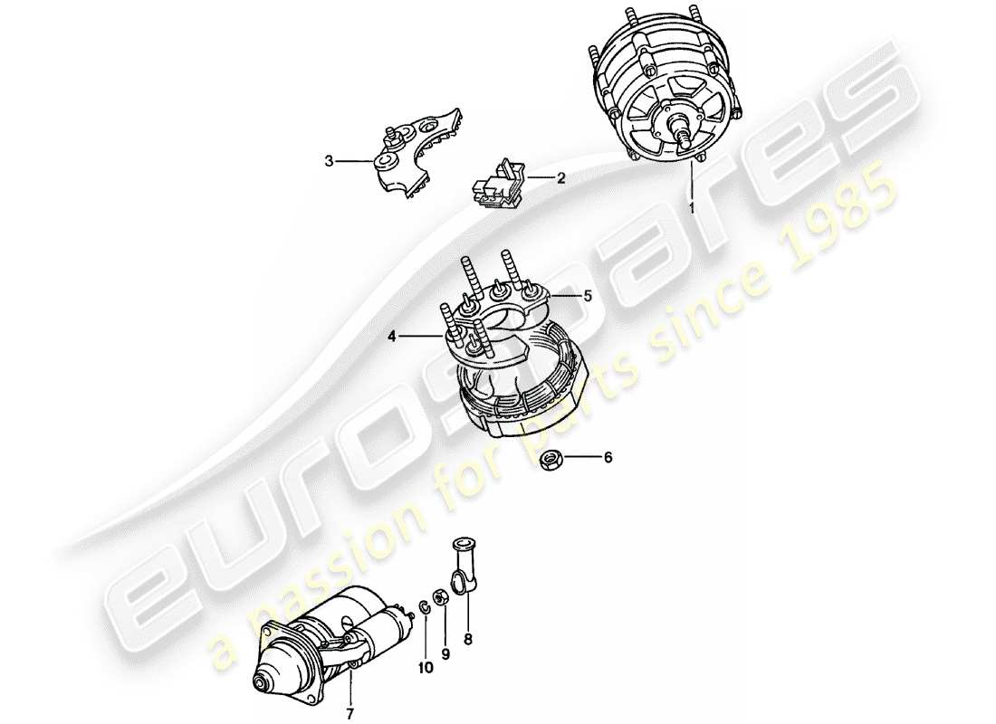 porsche 1979 (911) alternator - starter parts diagram