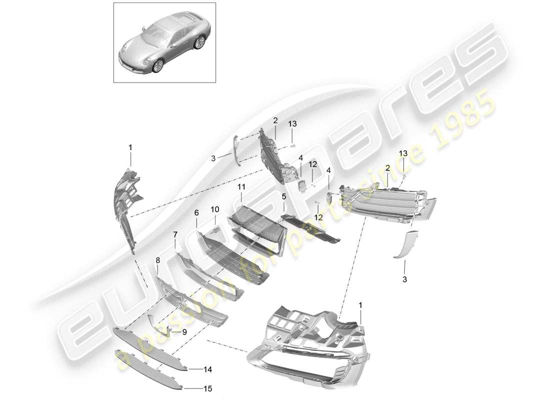 porsche 2017 (991-2) air duct part diagram