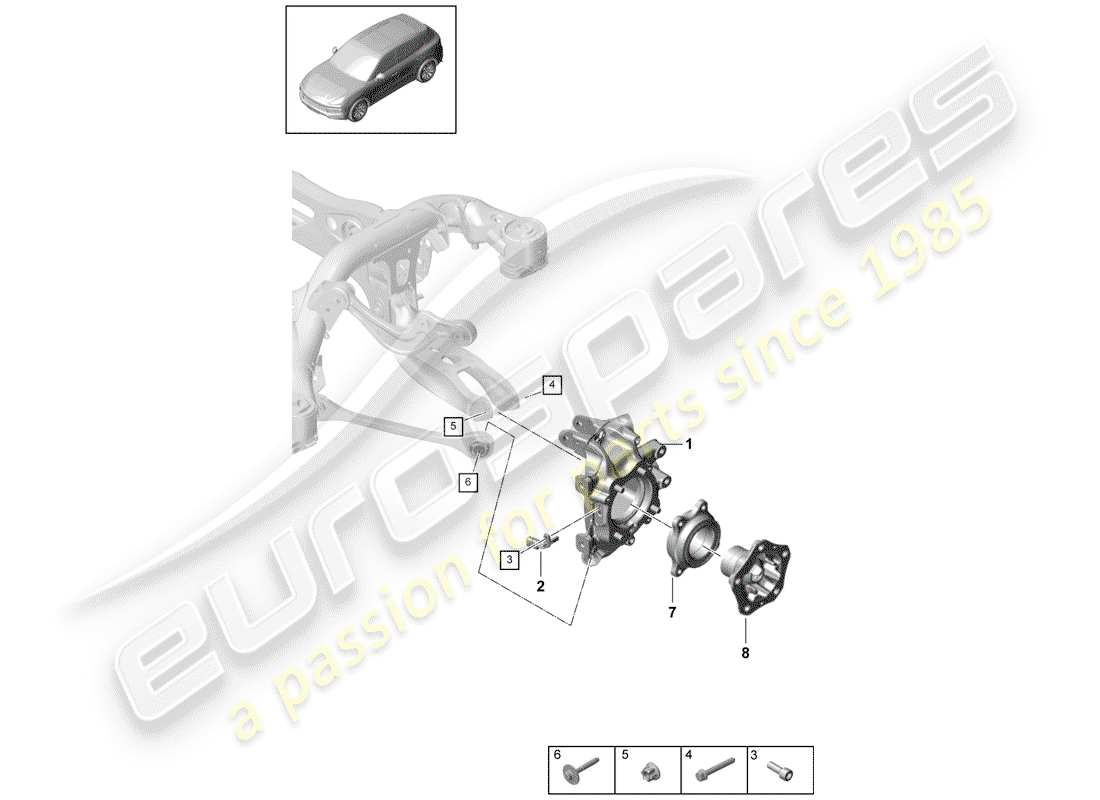porsche 2020 (cayenne e3 9ya/9yb) wheel carrier part diagram