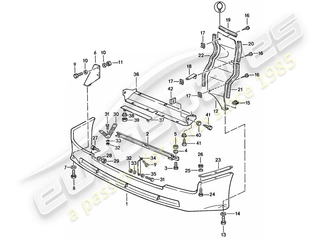 porsche 1984 (944) front spoiler parts diagram