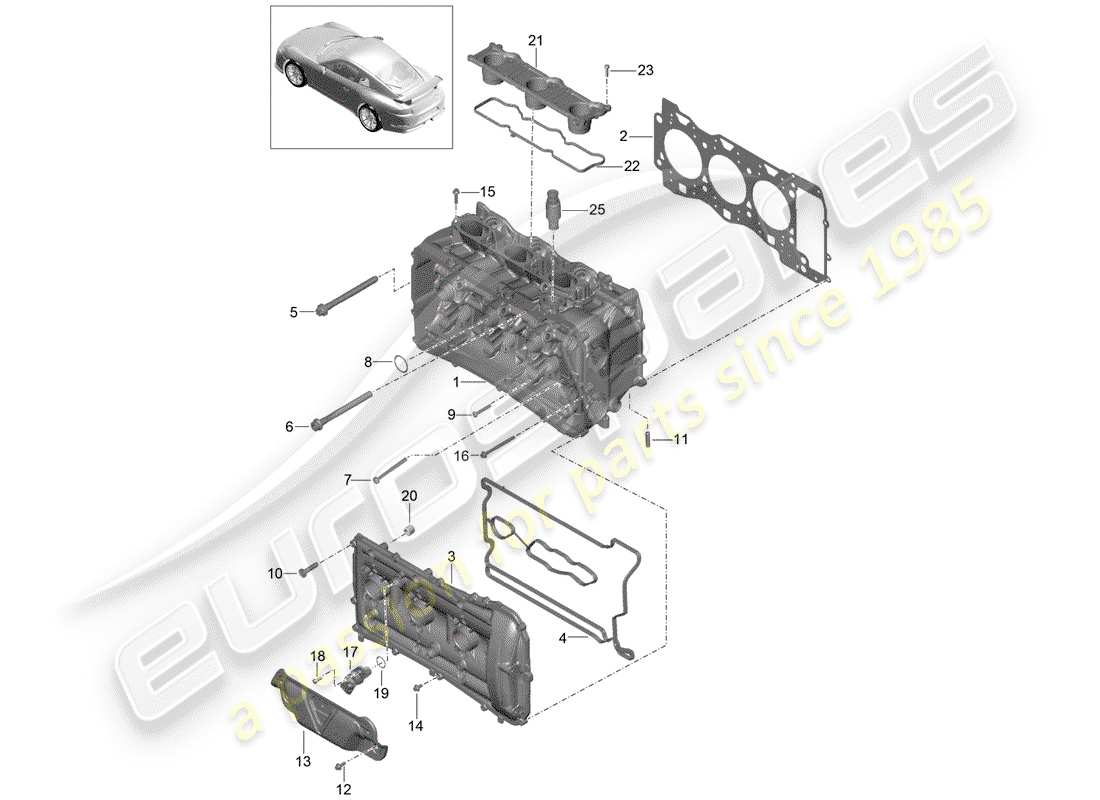 porsche 2016 (991-1 r/gt3/rs) cylinder head part diagram