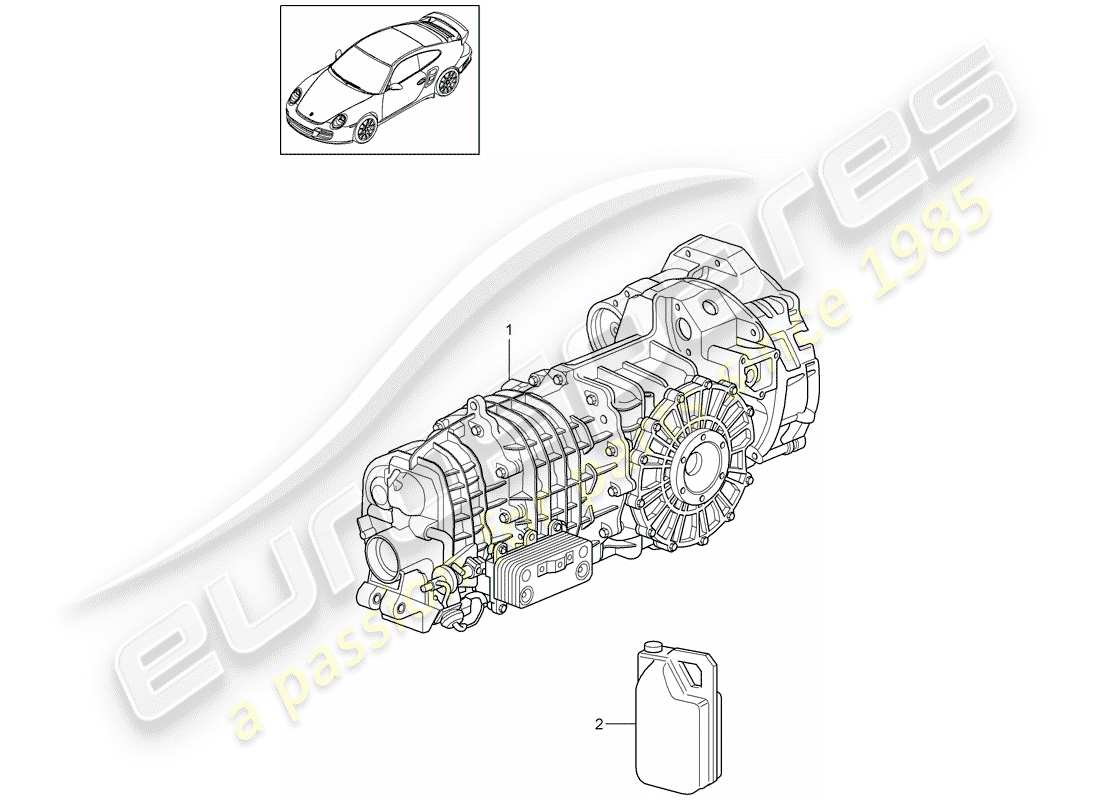 porsche 2011 (997-2 turbo / gt2 rs) replacement transmission part diagram