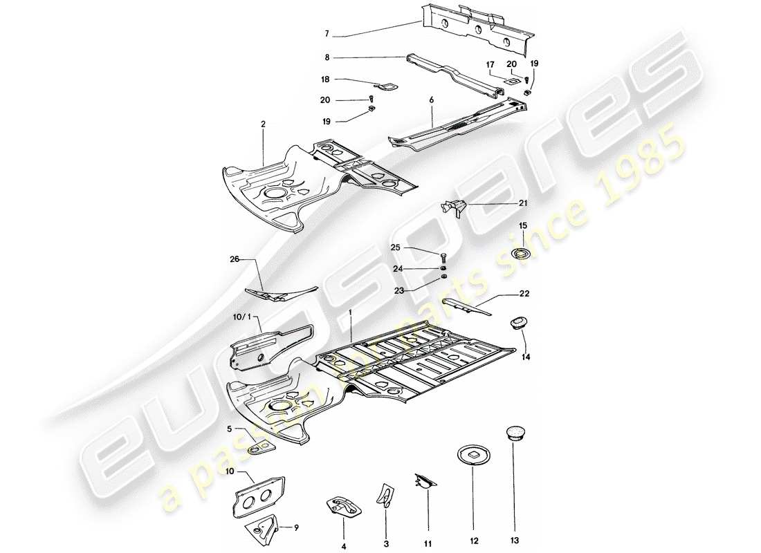 porsche 1970 (914) frame part diagram