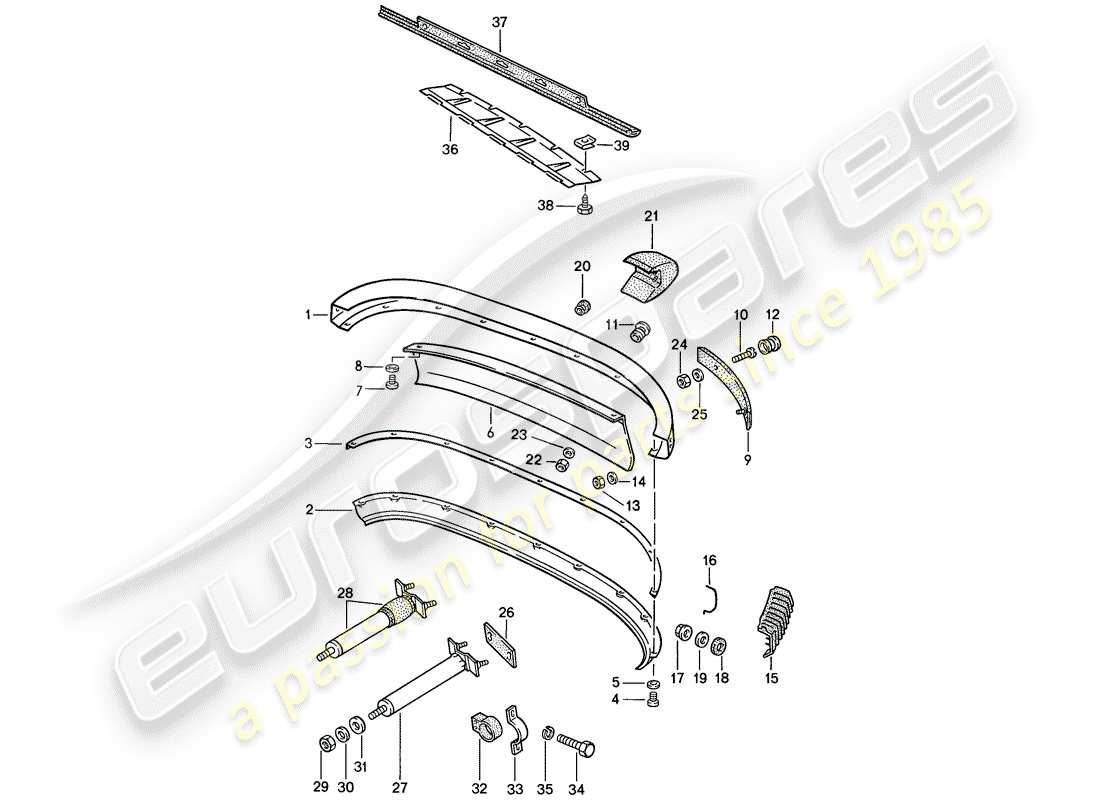 porsche 1988 (911) bumper part diagram