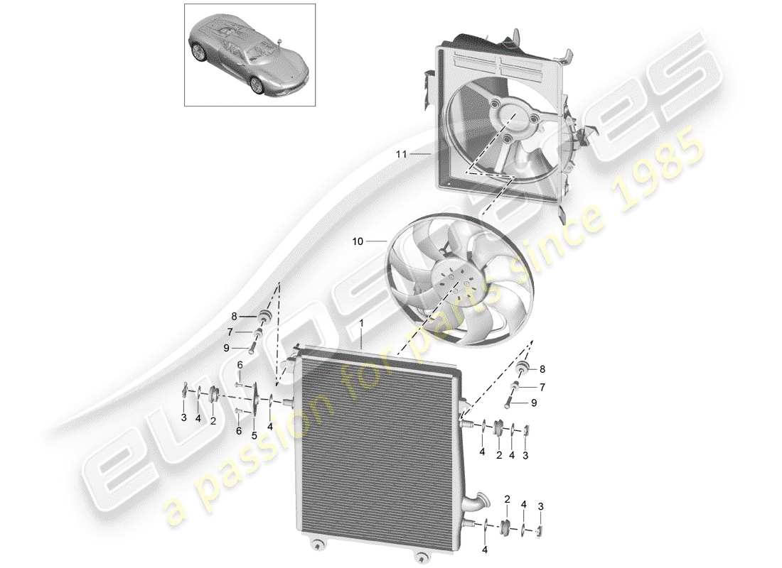 porsche 2015 (918 spyder) engine lubrication part diagram
