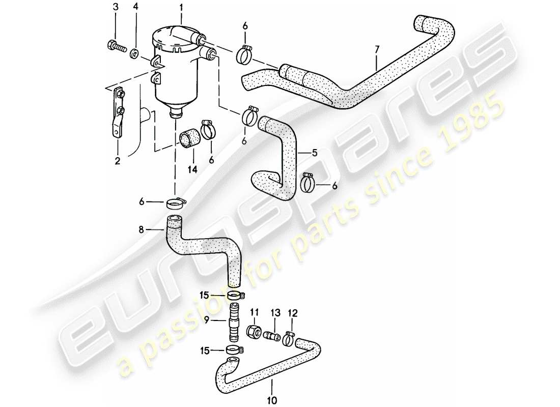 porsche 1984 (911) oil separator part diagram