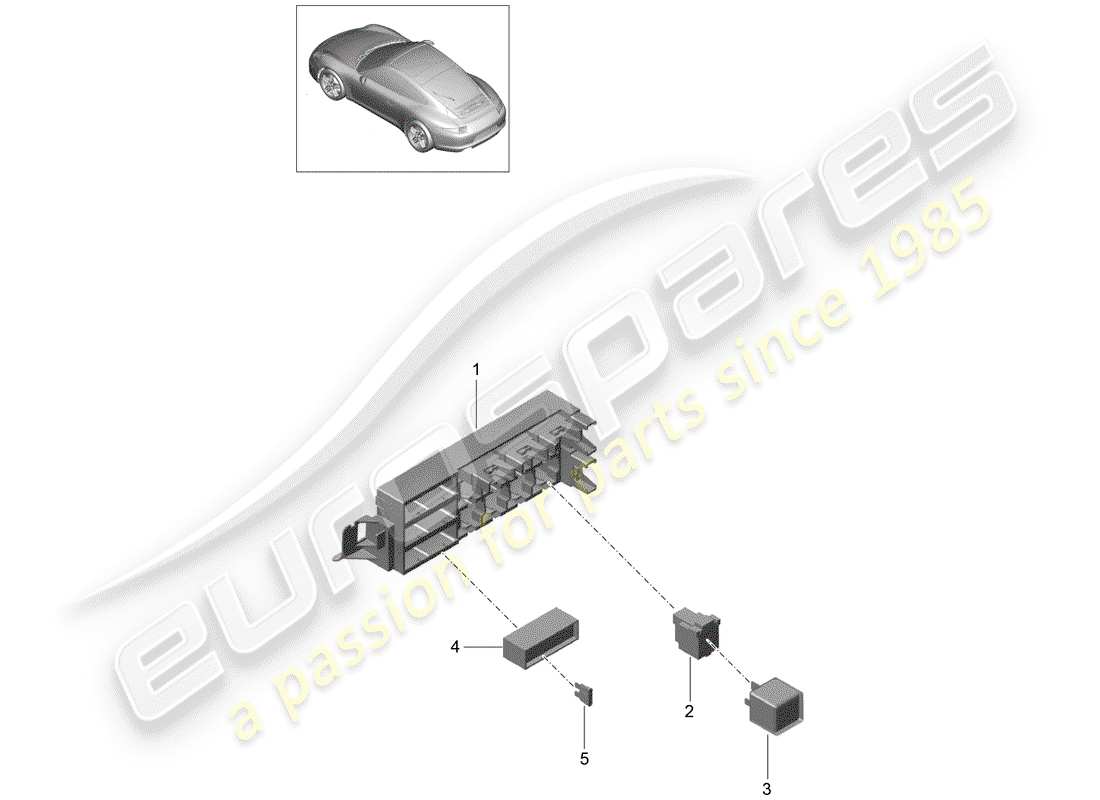 porsche 2015 (991-1) fuse box/relay plate part diagram