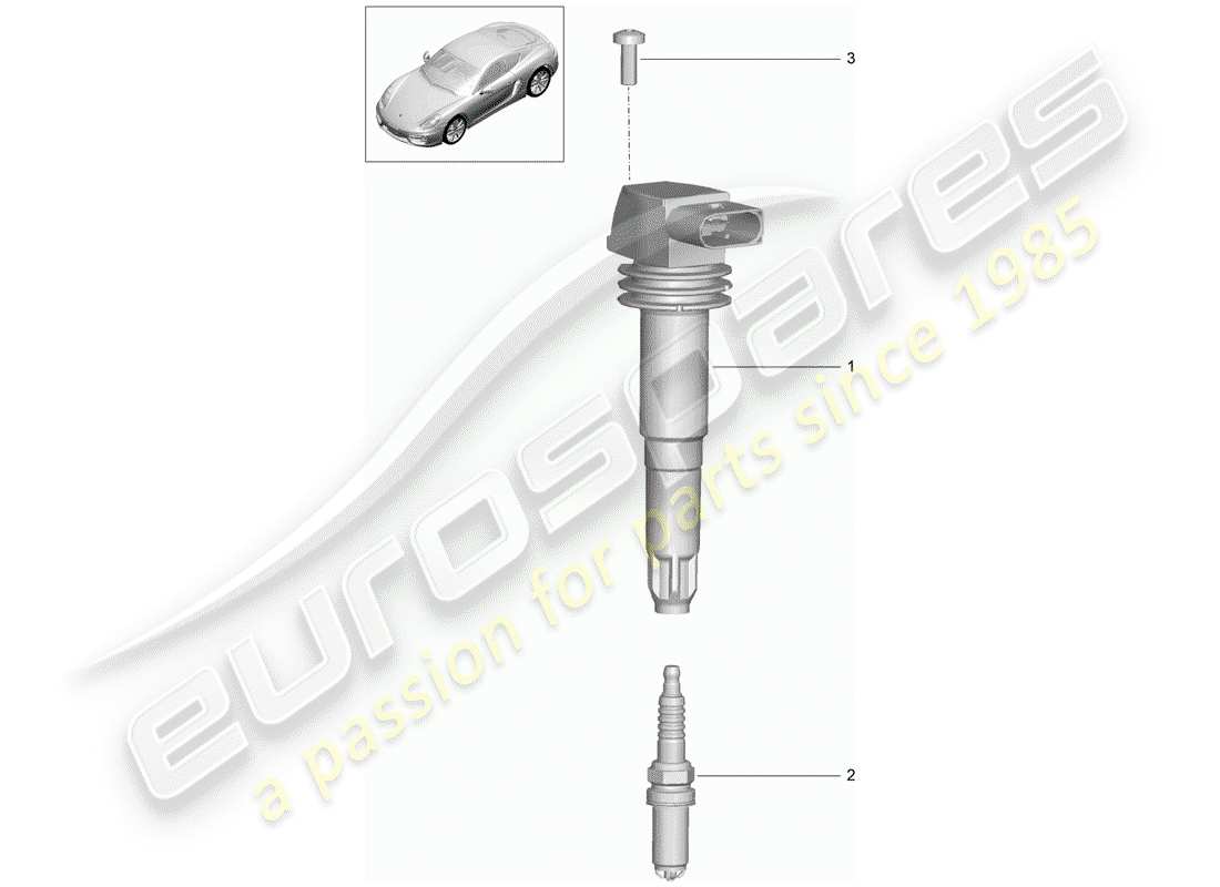 porsche 2015 (981 cayman) ignition system part diagram