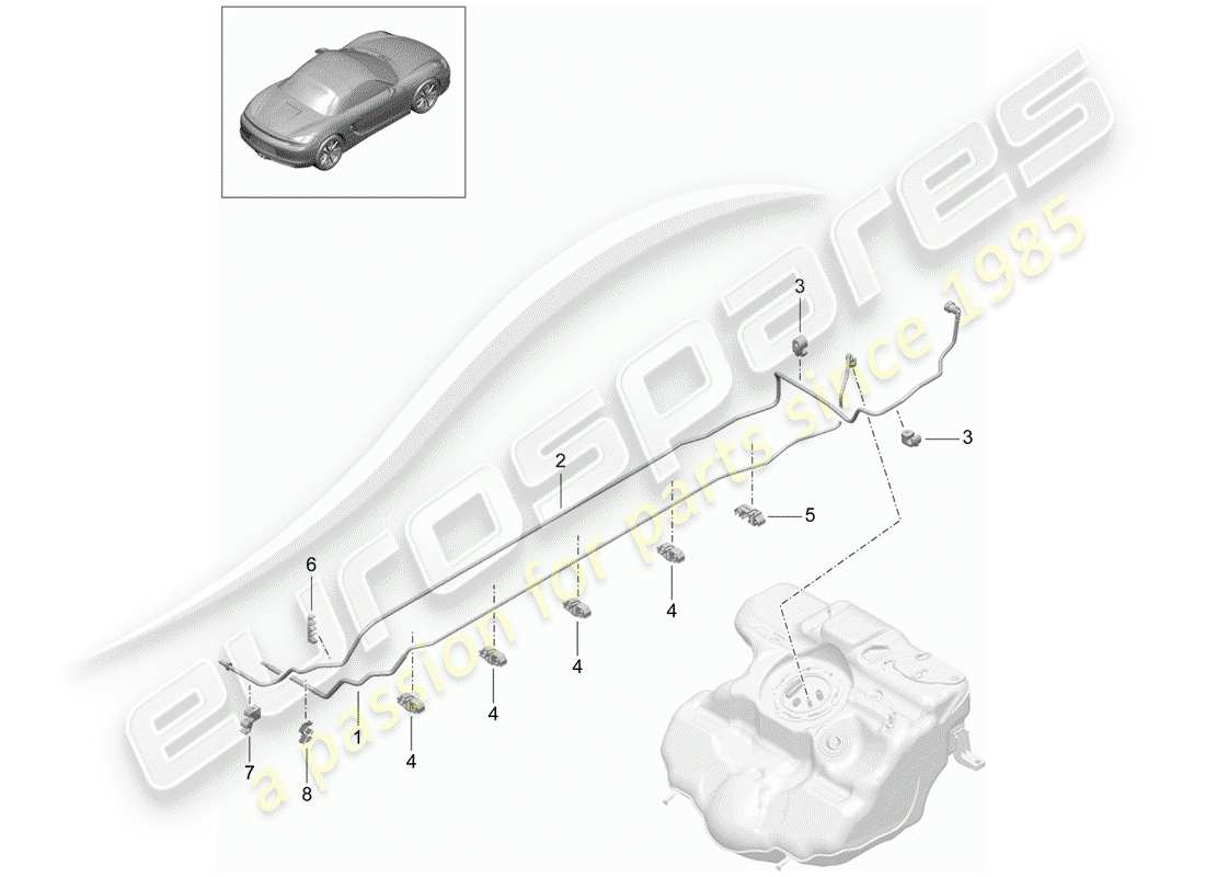 porsche 2016 (981 boxster) fuel system part diagram