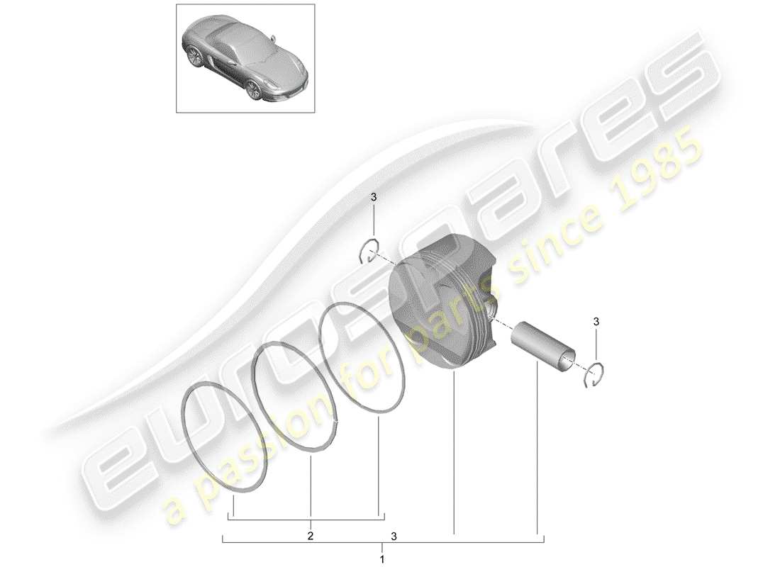 porsche 2016 (981 boxster) piston part diagram
