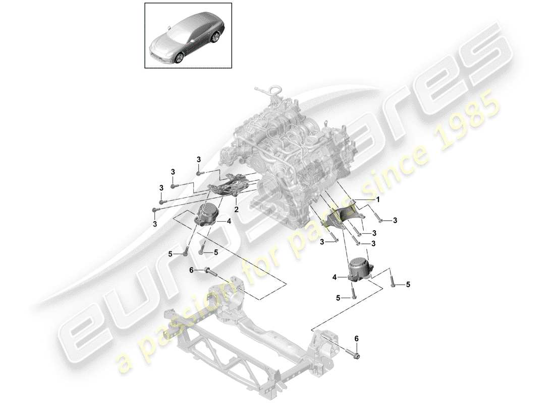 porsche panamera 971 (2017) engine lifting tackle part diagram