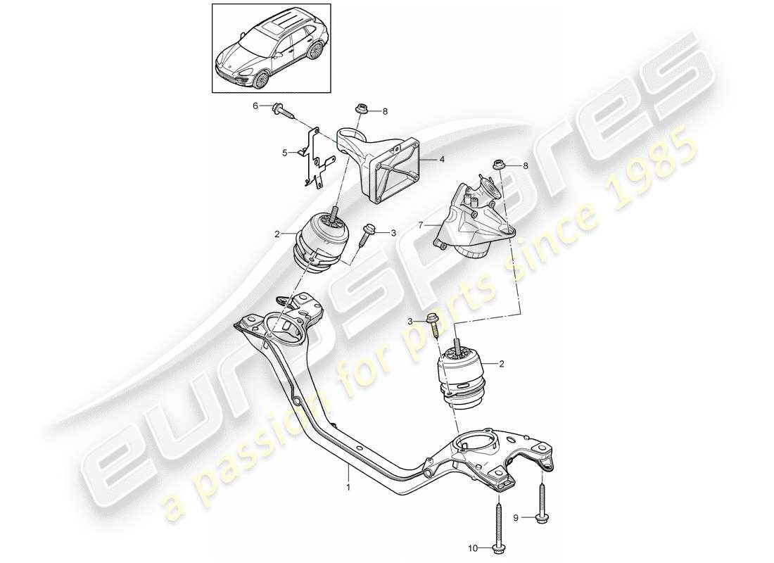 porsche 2011 (cayenne e2 92a) engine lifting tackle part diagram