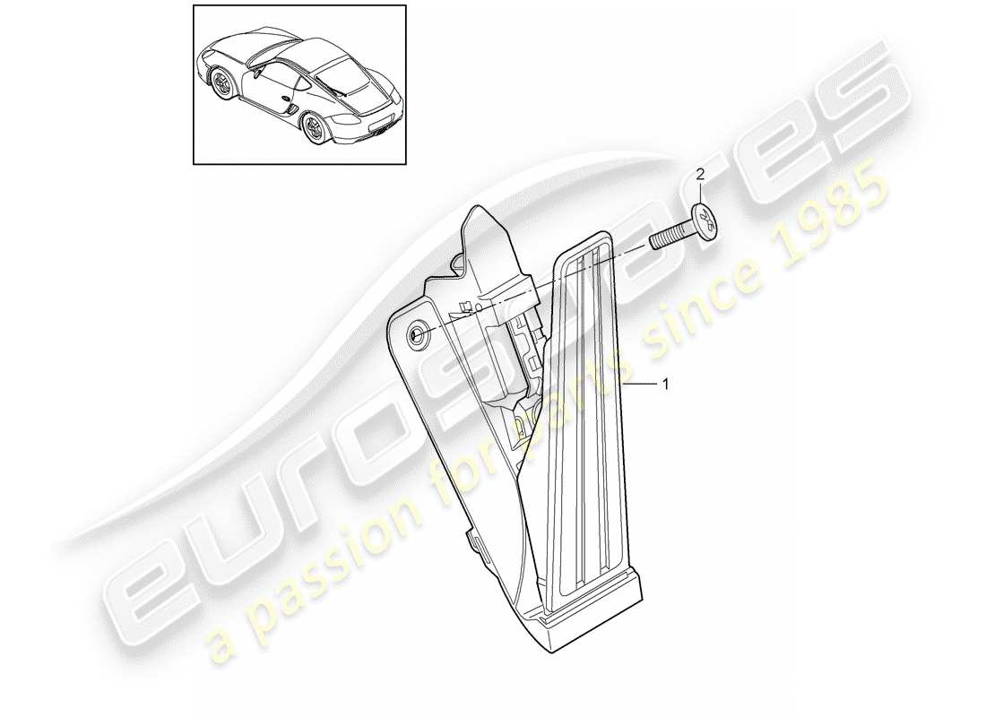 porsche 2012 (987 cayman) pedals part diagram