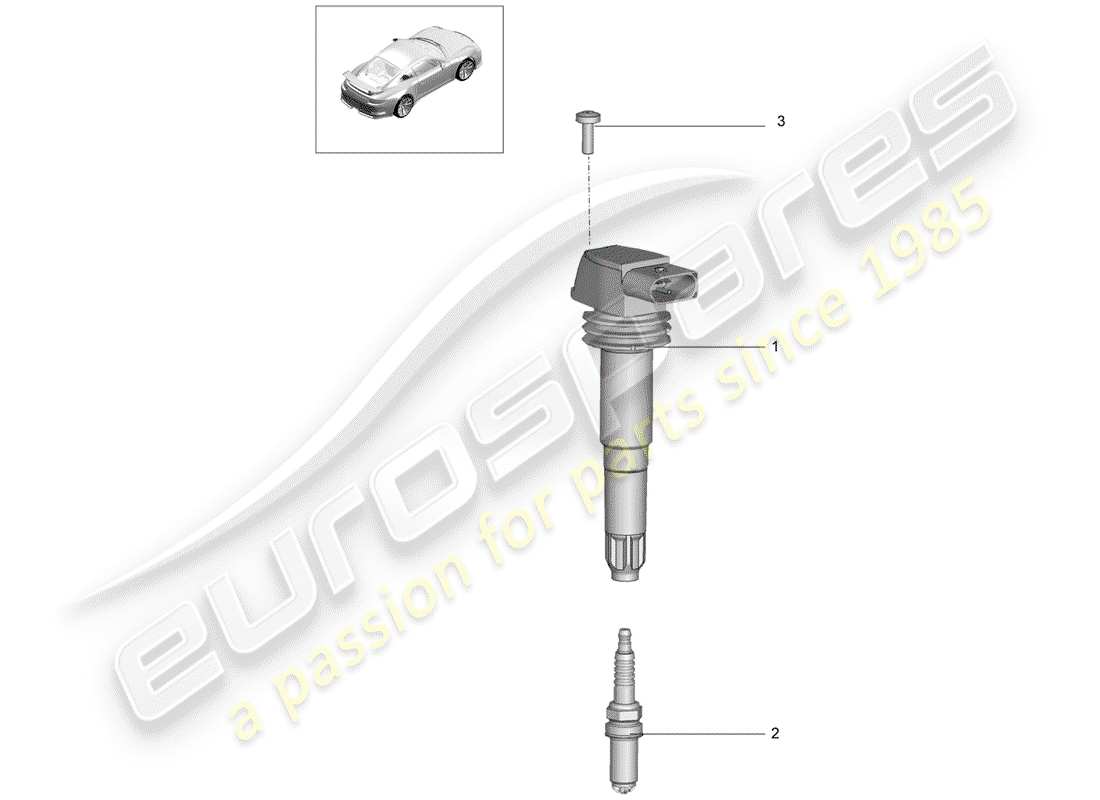 porsche 2020 (991-2 r/gt3/rs) ignition system part diagram