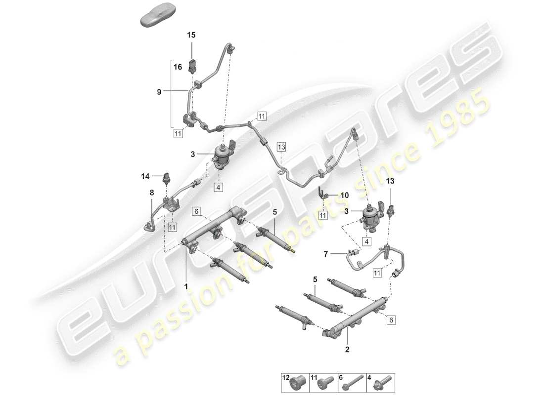 porsche 2020 (992-1) injection system parts diagram