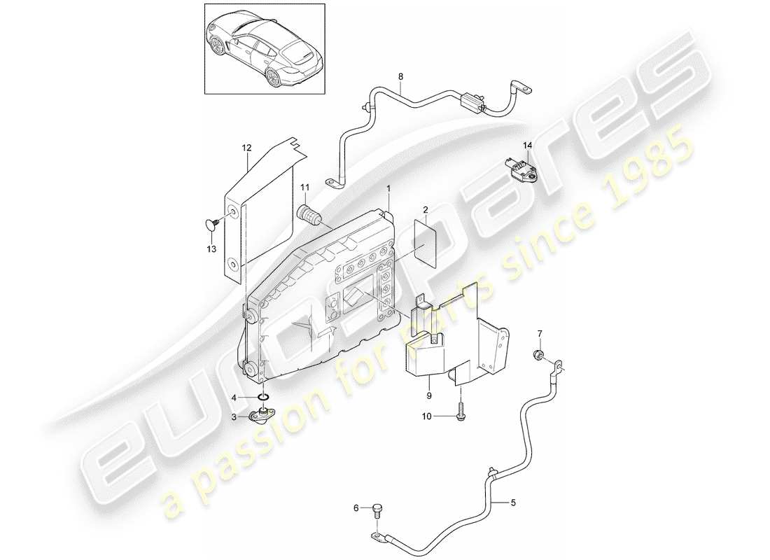 porsche panamera 970 (2016) hybrid part diagram