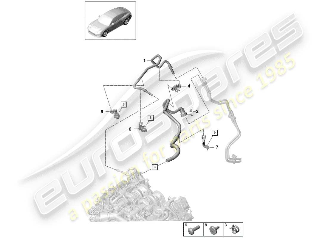 porsche 2020 (panamera 971-1) fuel line part diagram