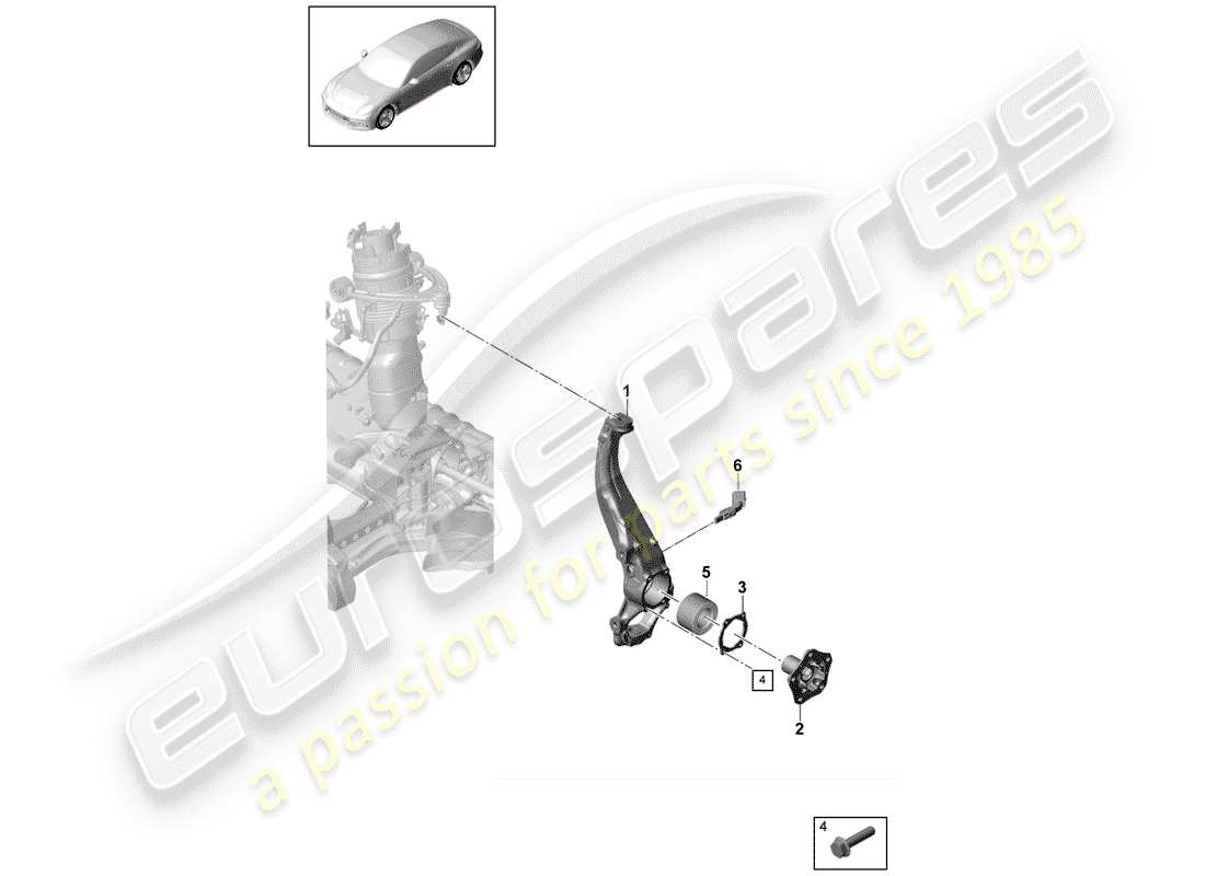 porsche 2020 (panamera 971-1) wheel carrier part diagram
