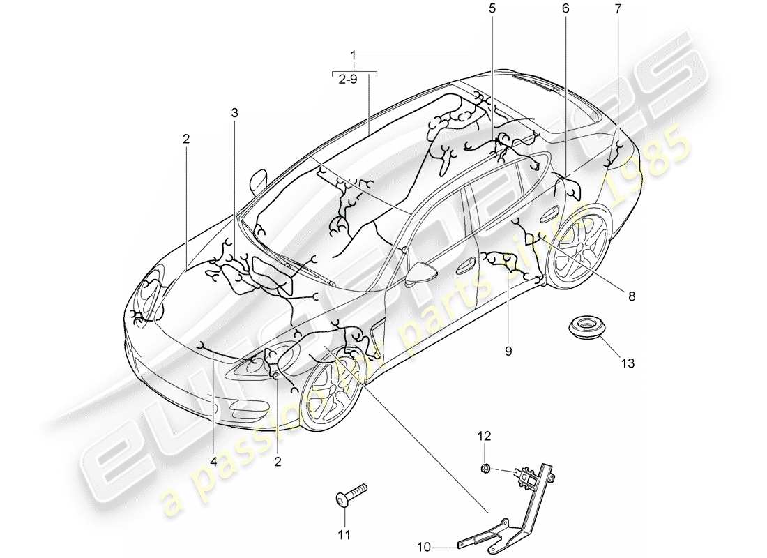 porsche 2015 (panamera 970) wiring harnesses part diagram