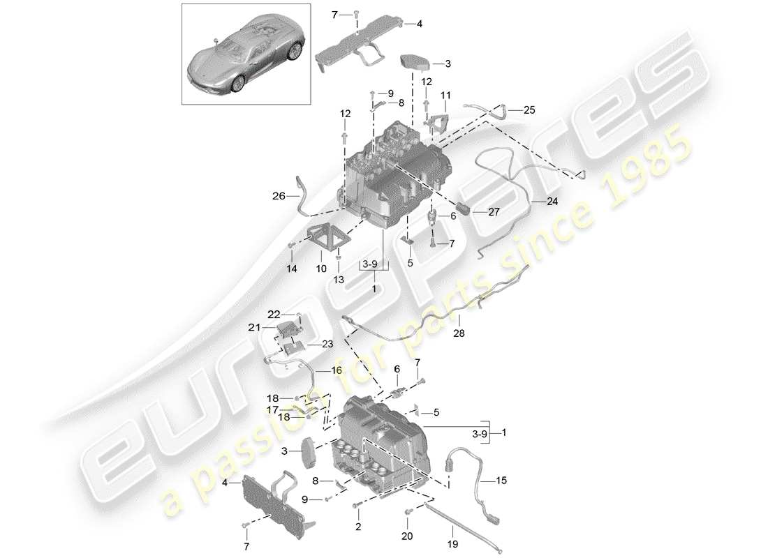 porsche 2015 (918 spyder) power and control electronics- part diagram