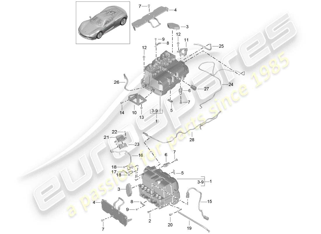 porsche 918 spyder (2015) power and control electronics- part diagram