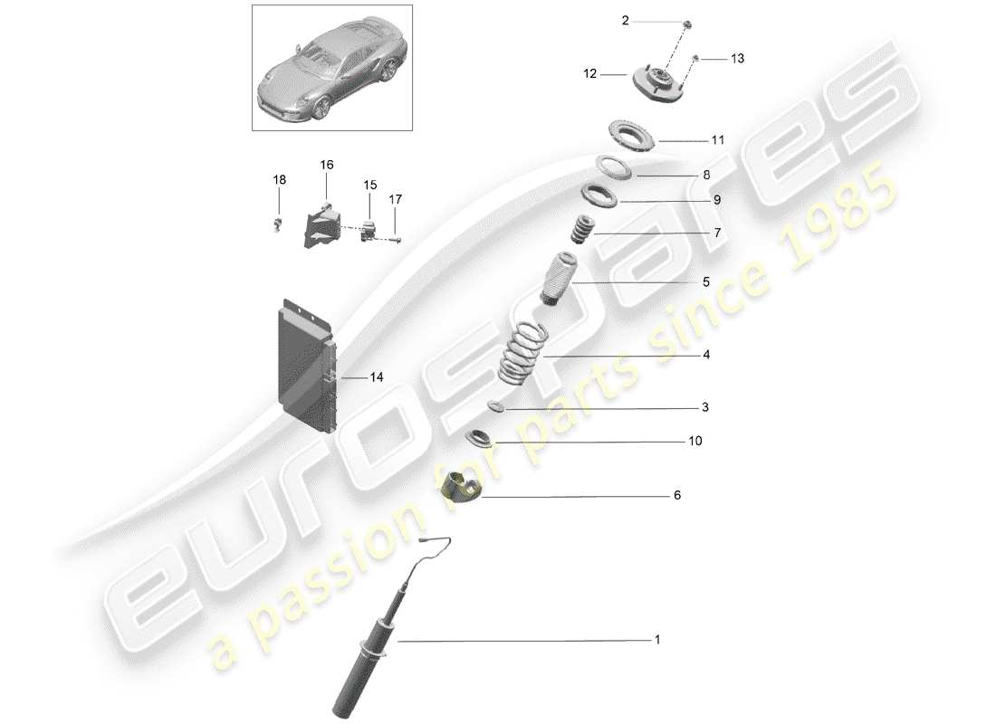 porsche 2019 (991-2 turbo) suspension part diagram