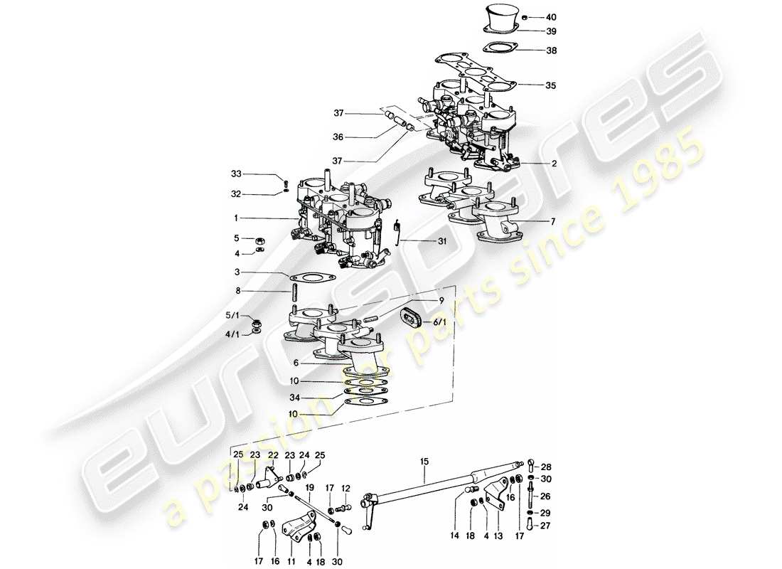 porsche 1974 (914) carburetor part diagram