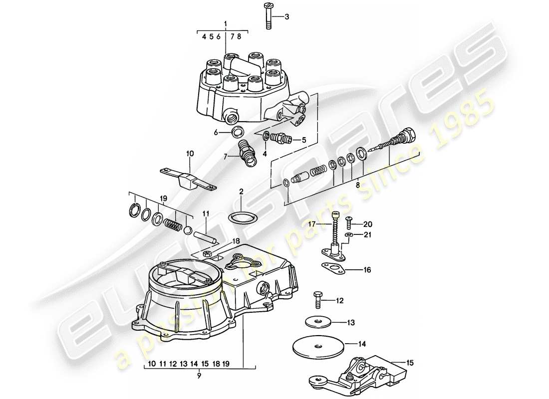 porsche 1980 (928) k-jetronic - 1 - mixture control unit part diagram