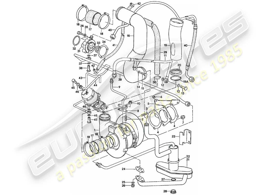 porsche 1980 (911) turbocharging part diagram