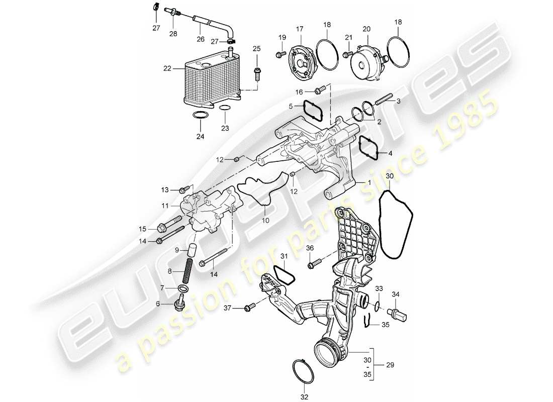 porsche 2006 (987 boxster) oil pump part diagram