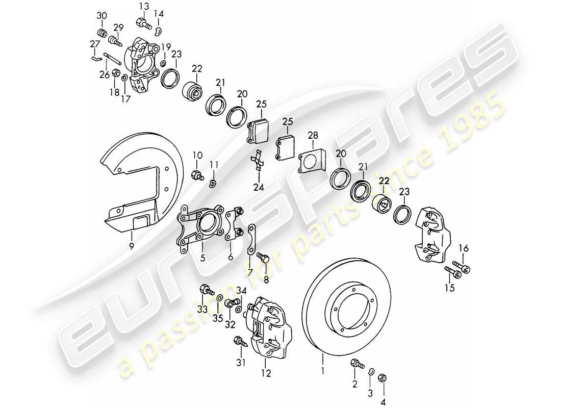 porsche 1965 (911/912) disc brakes - d >> - mj 1968 part diagram