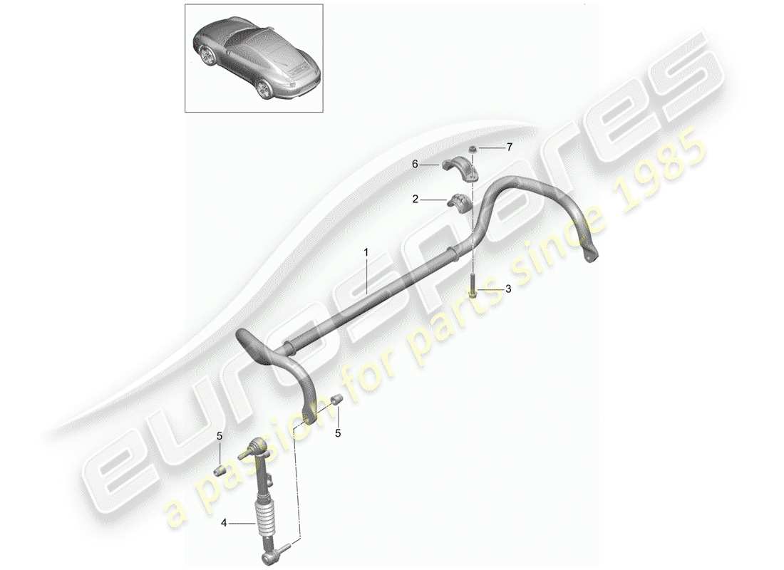 porsche 2012 (991-1) stabilizer part diagram