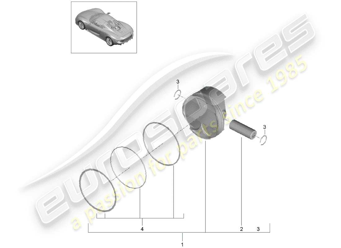 porsche 2015 (918 spyder) piston part diagram