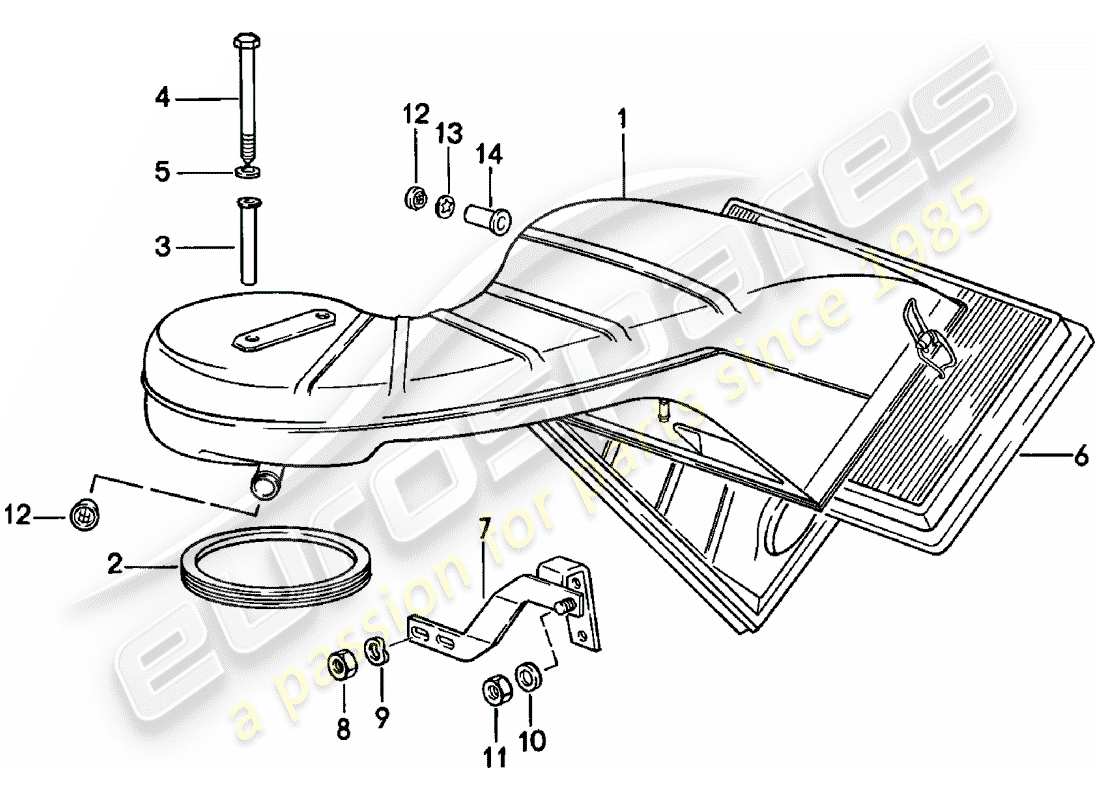 porsche 1980 (911) air cleaner part diagram