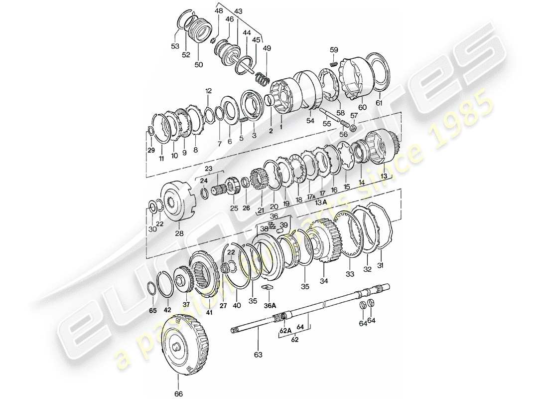 porsche 1981 (924) transmission parts - automatic transmission part diagram