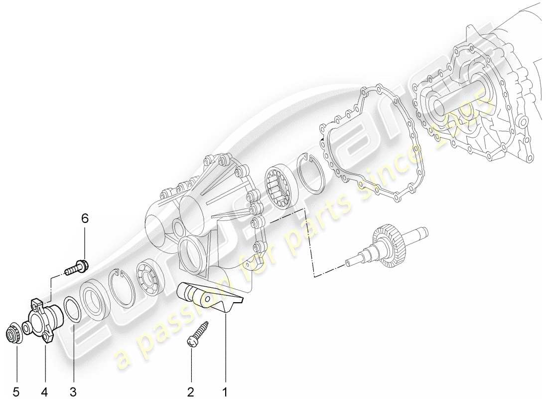 porsche 996 t/gt2 (2004) tiptronic - all-wheel - driving mechanism parts diagram