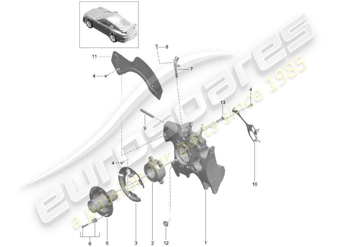 porsche 2020 (991-2 r/gt3/rs) rear axle part diagram