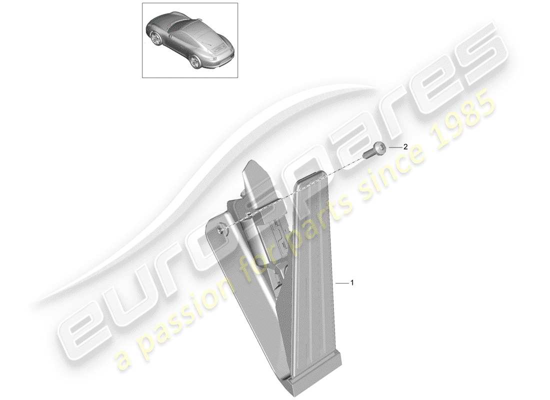 porsche 2012 (991-1) pedals part diagram
