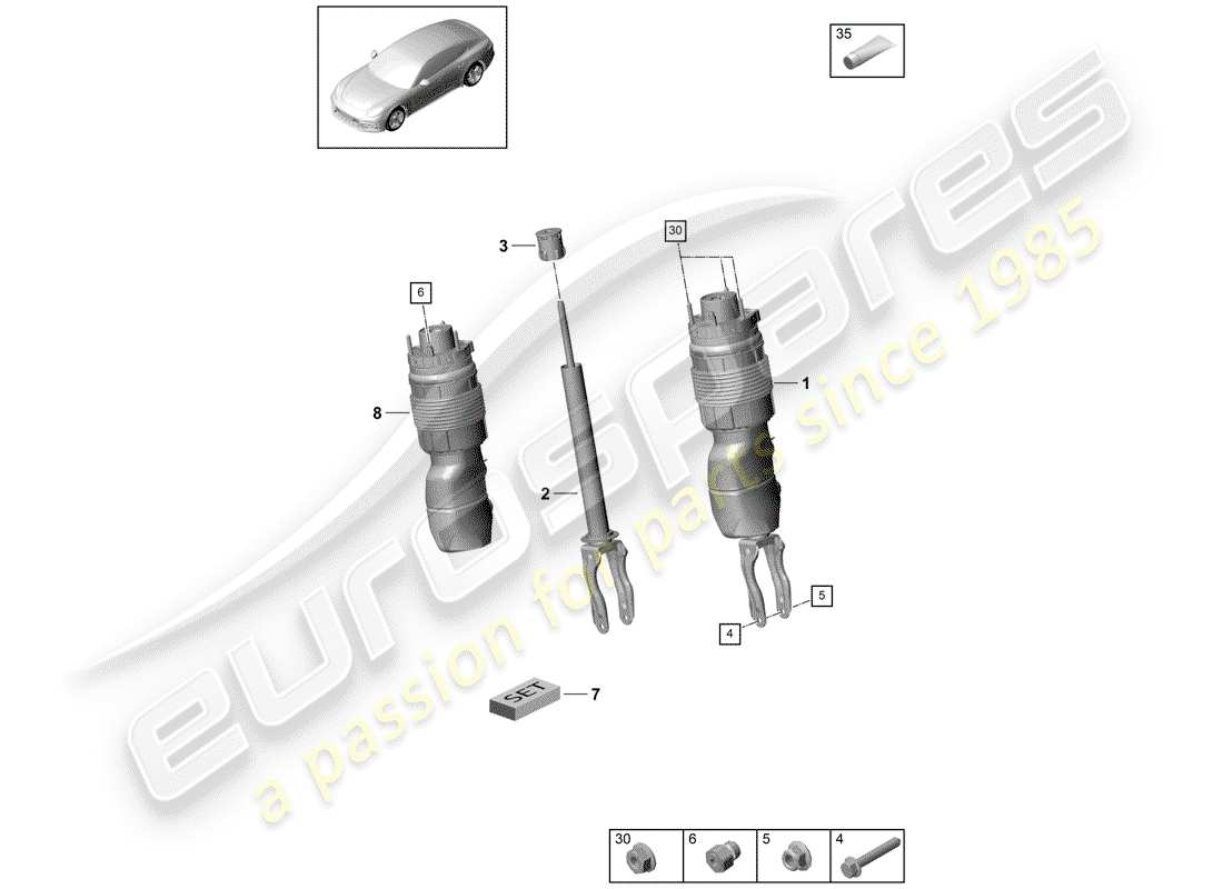 porsche 2017 (panamera 971-1) air spring part diagram