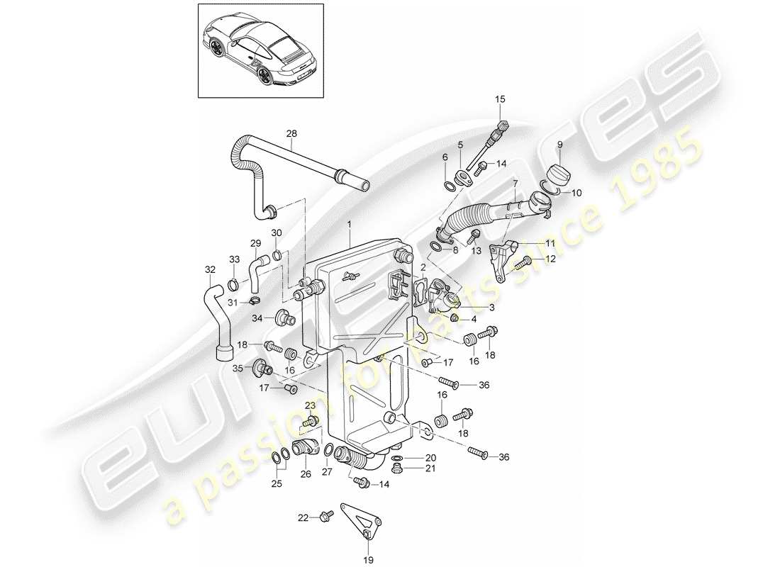 porsche 911 t/gt2rs (2012) engine lubrication part diagram