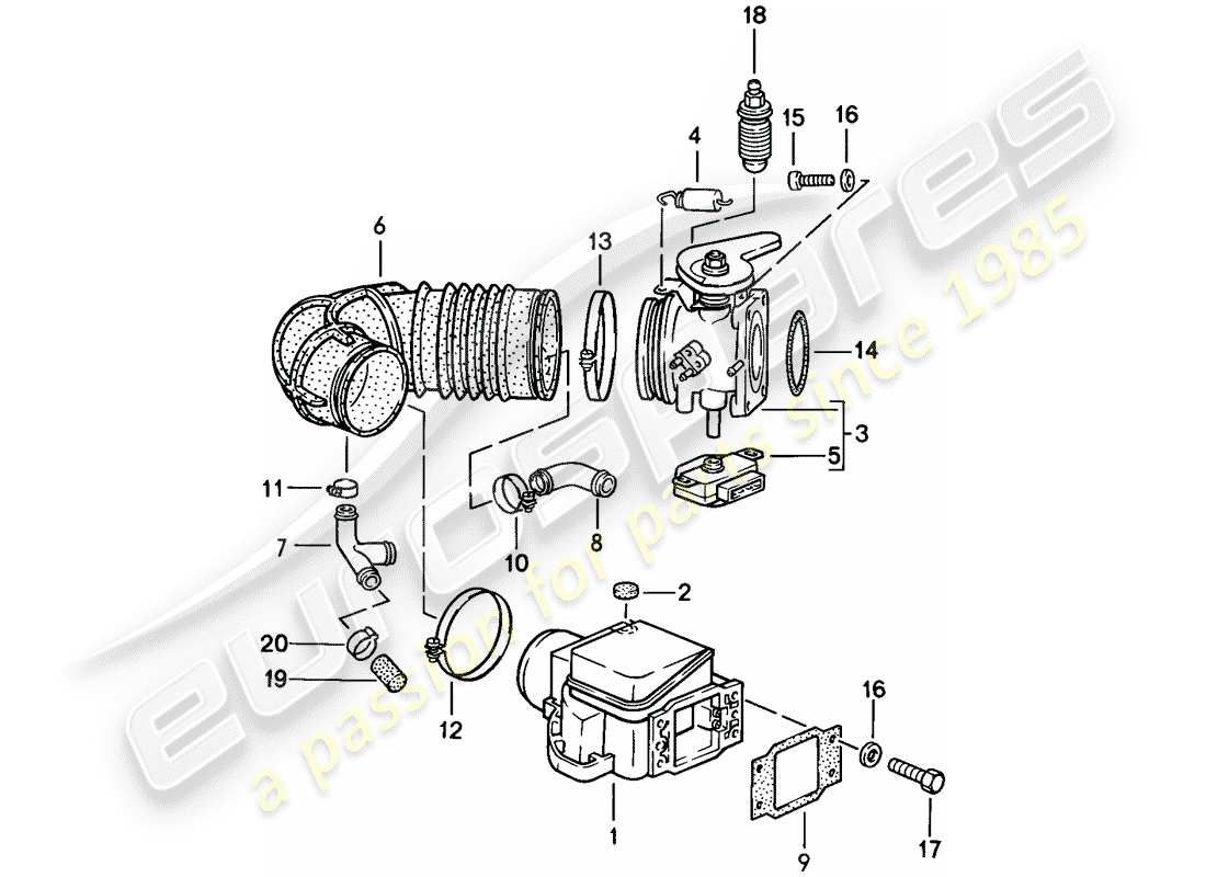 porsche 1986 (944) l-jetronic - 1 part diagram