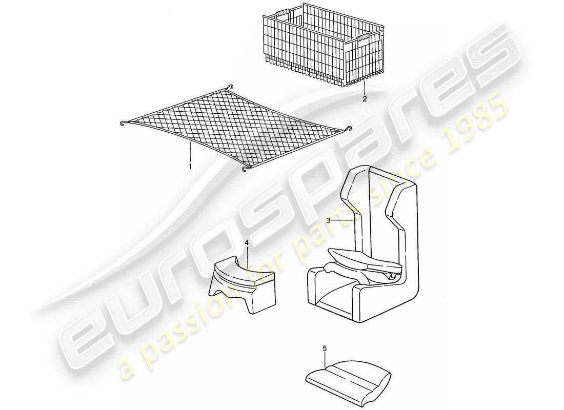 porsche 1991 (944) accessories part diagram