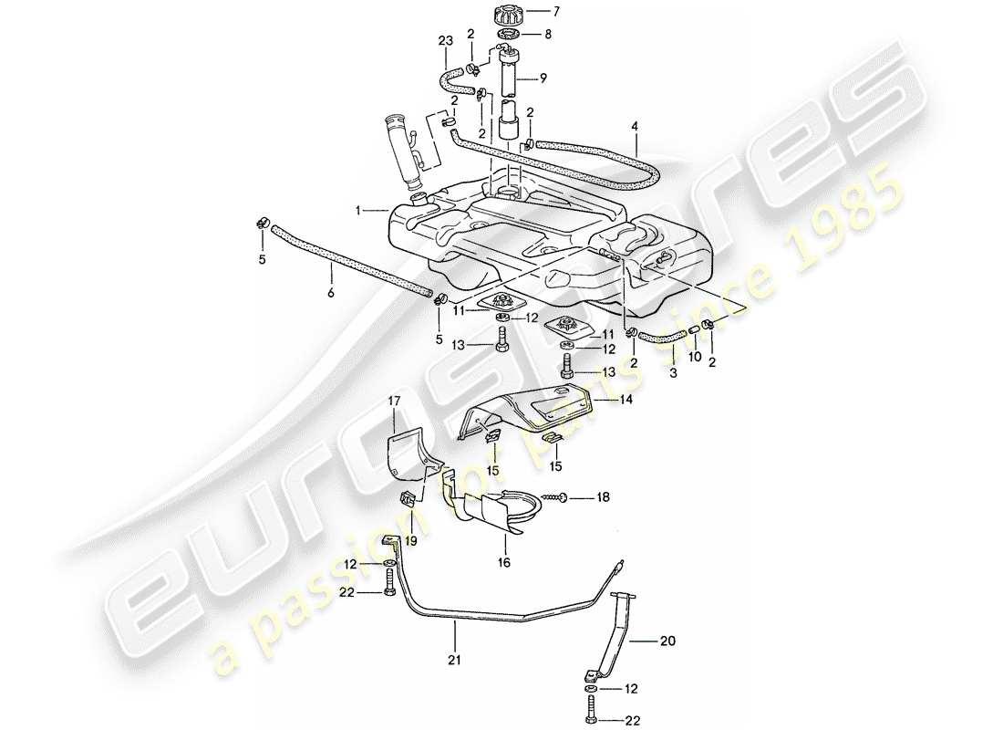 porsche 1991 (944) fuel tank part diagram