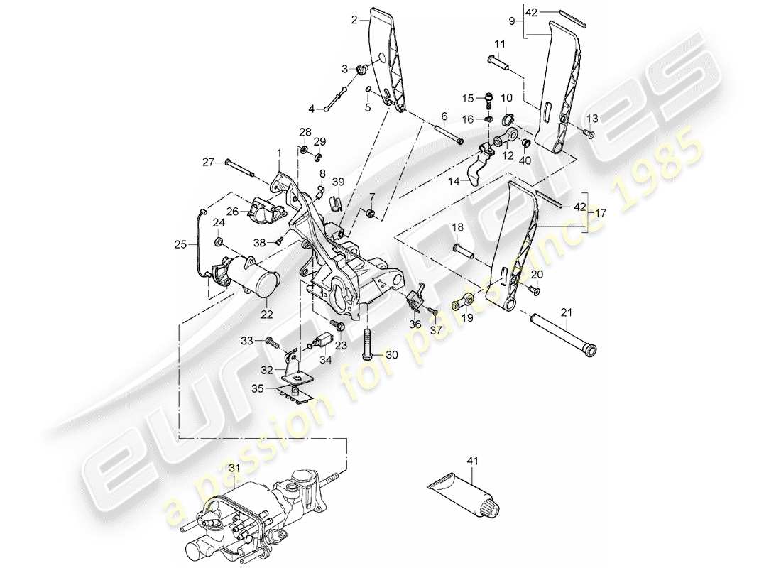 porsche 2005 (carrera gt) pedals part diagram