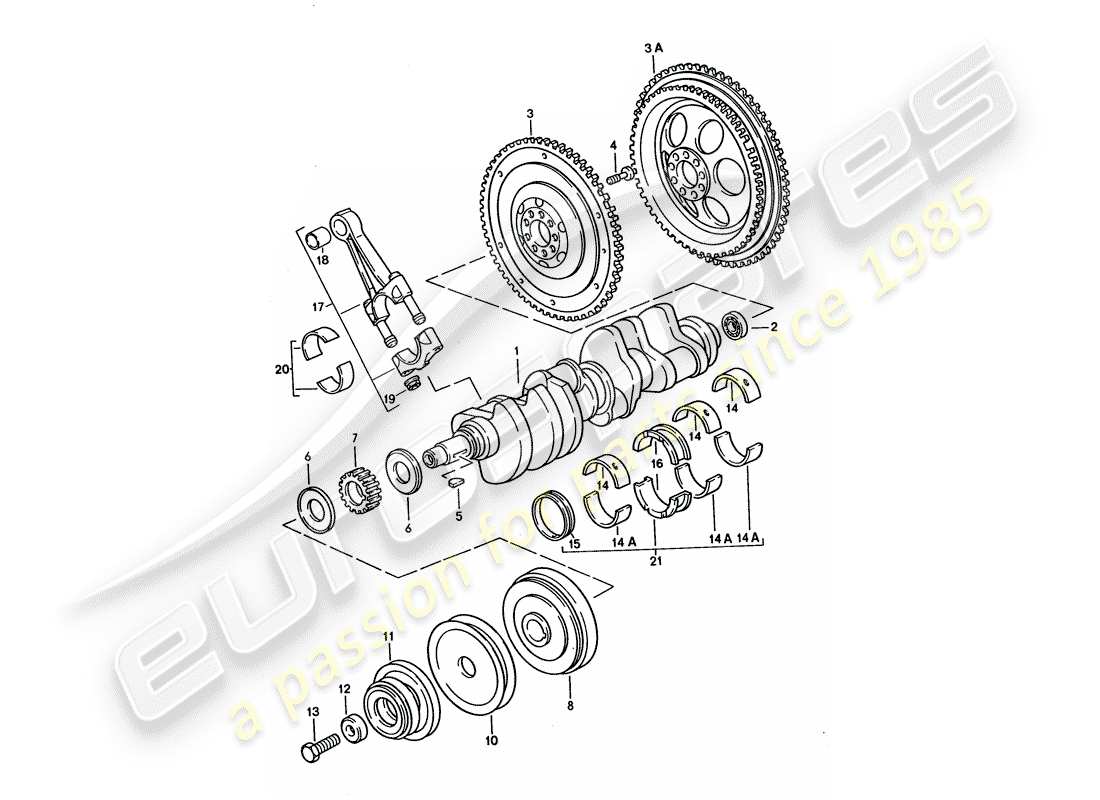 porsche 1995 (928) crankshaft - connecting rod part diagram