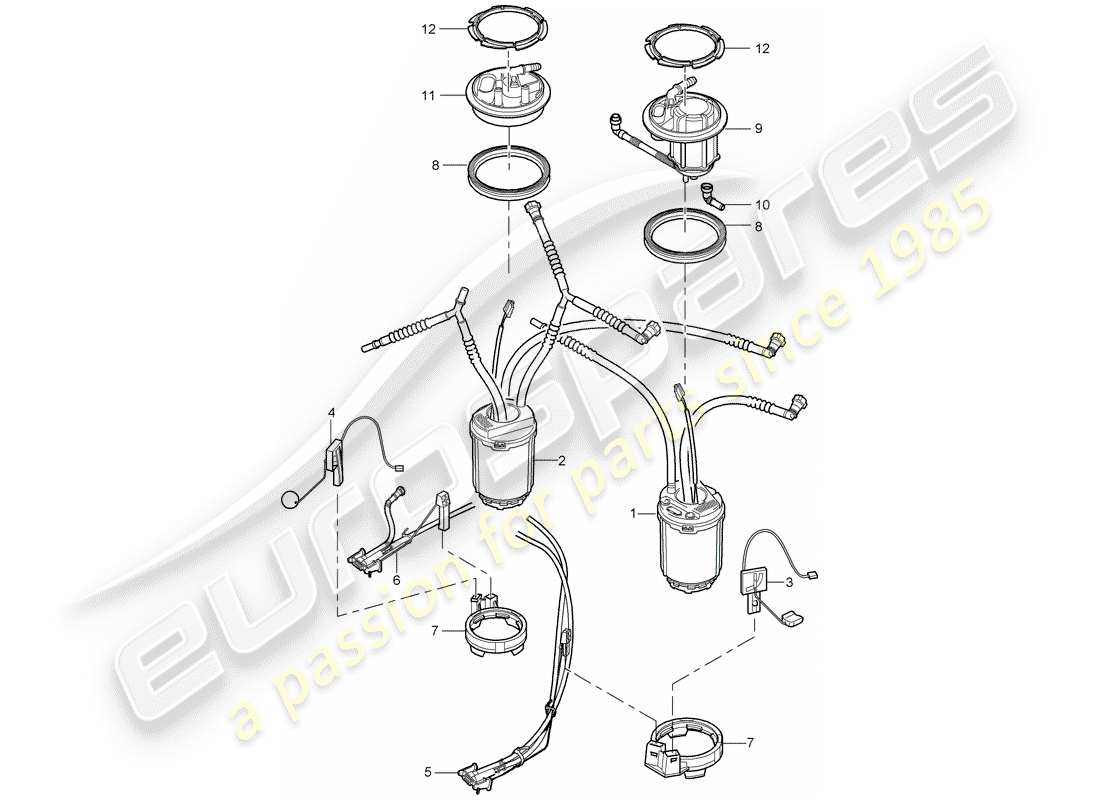 porsche 2007 (cayenne e1 9pa) fuel tank part diagram