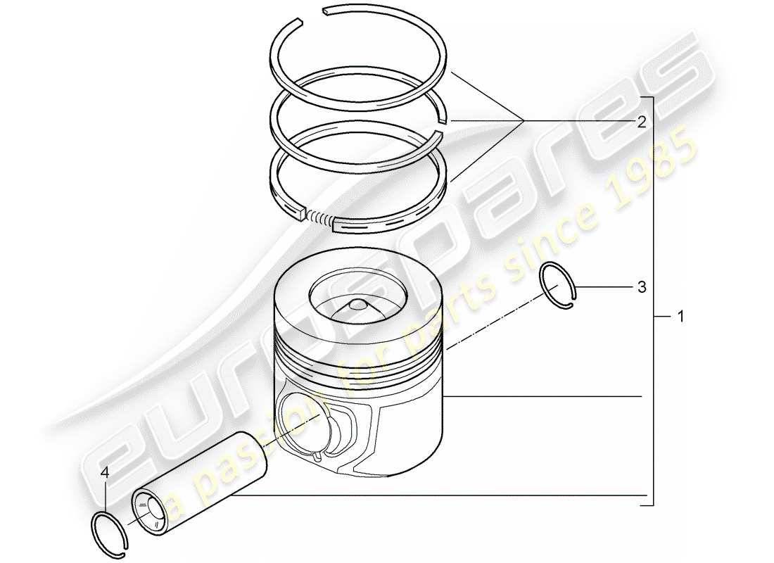 porsche 2007 (cayenne e1 9pa) piston part diagram