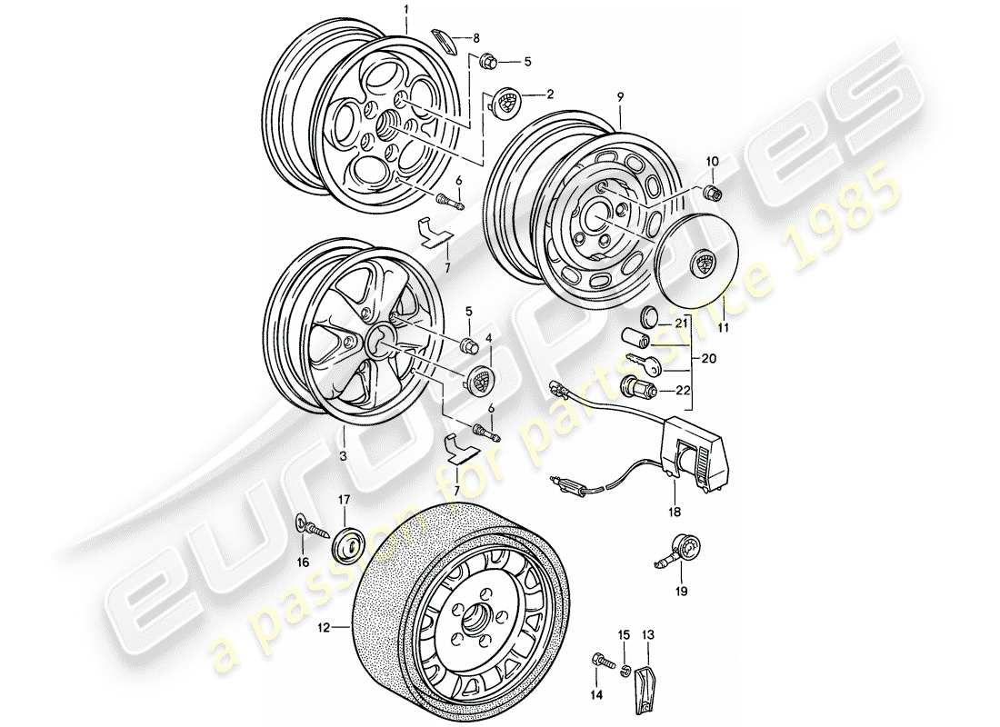 porsche 1986 (944) disc wheel - d >> - mj 1986 part diagram