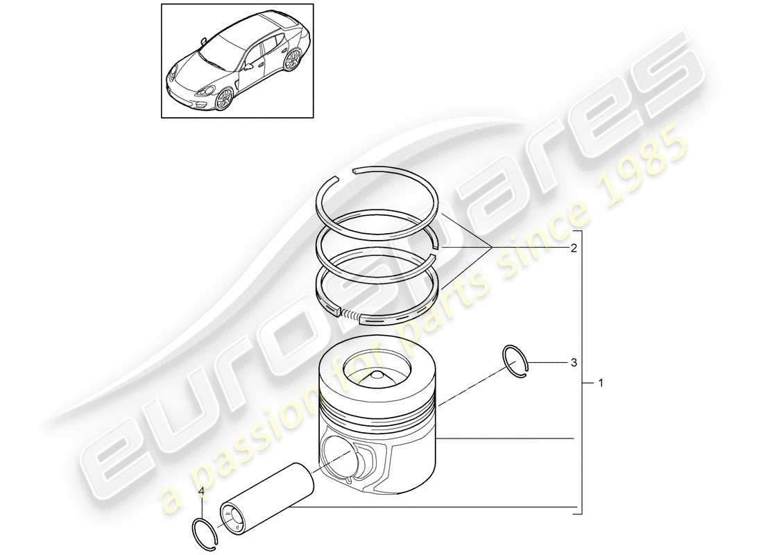 porsche panamera 970 (2016) piston part diagram